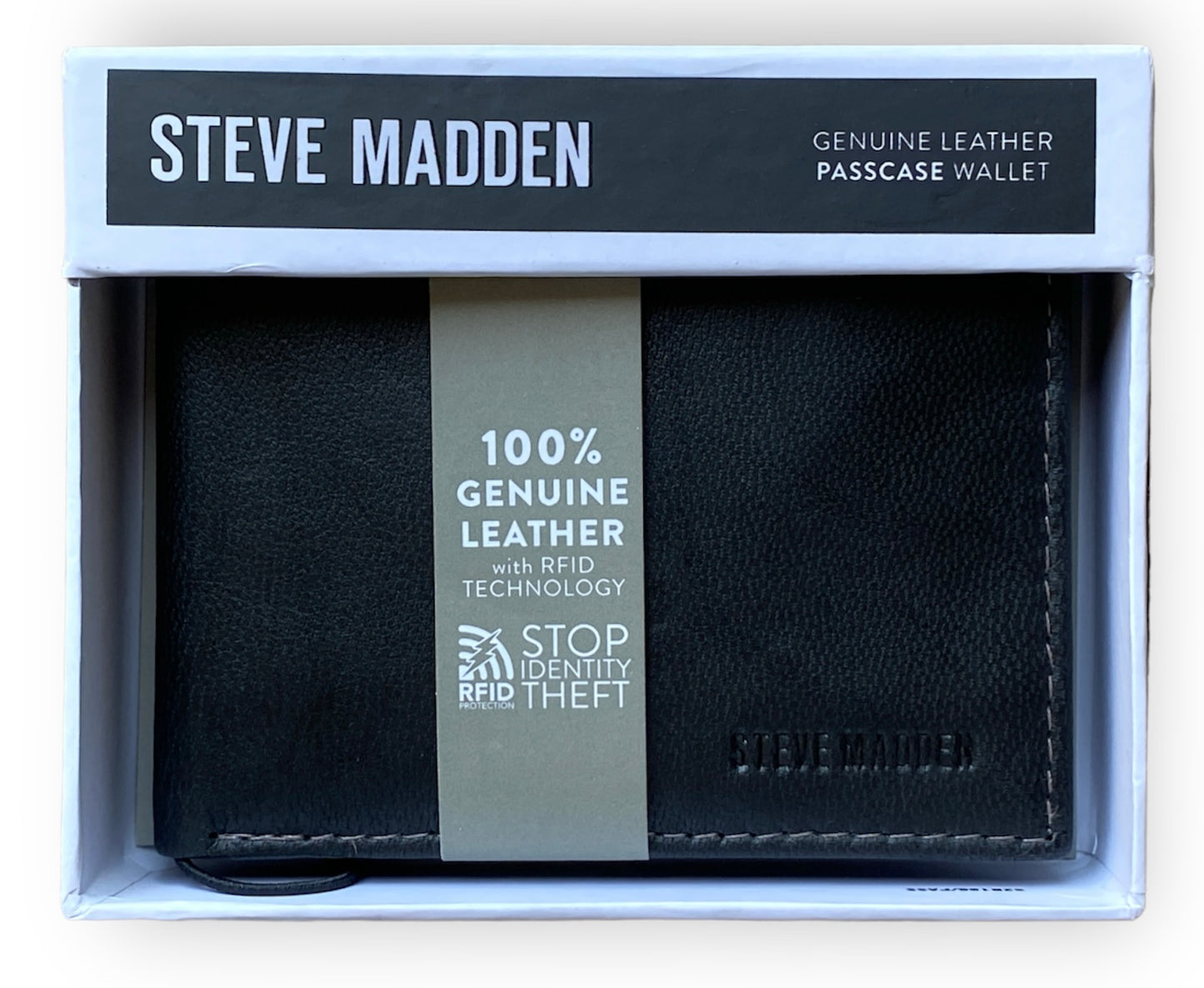 Steve Madden Billetera Passcase De Cuero Natural Con Rfid